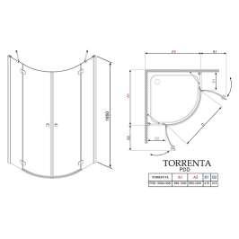 Душевой уголок Radaway Torrenta PDD 100 прозрачное стекло